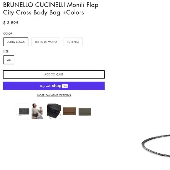 Brunello Cucinelli Monili Crossbody City Bag Gunmetal Clutch Precious New $3895 - Picture 4 of 10